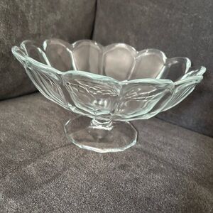 Vintage MCM Le Smith Crystal Dish 9” Wide 5” Tall